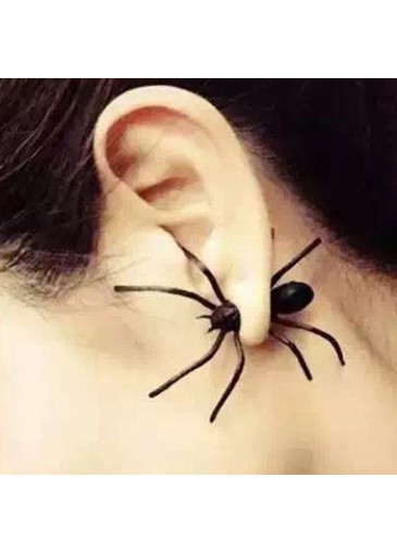 unsigned One Piece Black Spider Shape Earring