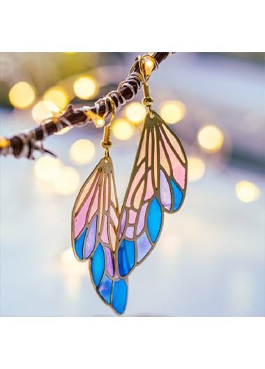 Rainbow Color Butterfly Wings Design Earring Set