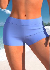 Mid Waisted Purplish Blue Stretch Swim Shorts