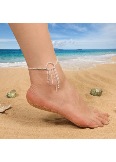 Silver Color Jellyfish Alloy Detail Anklet