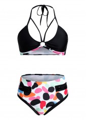 Rainbow Color Polka Dot High Waist Bikini Set | thumb picture 