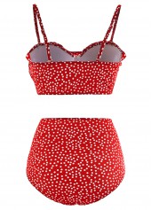 Ruffle Trim Bowknot Polka Dot Bikini Set | thumb picture 