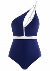 Contrast Spaghetti Strap Cutout One Piece Swimwear | thumb picture 