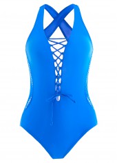 Mesh Royal Blue One Piece Swimwear | thumb picture 