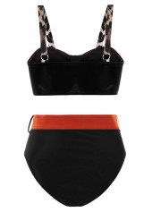 Leopard High Waist Wide Strap Bikini Set | thumb picture 