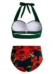 Floral Print Halter High Waist Bikini Set | thumb picture 