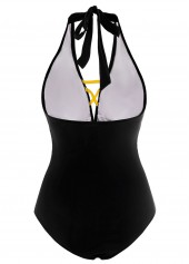 Black Contrast Cross Strap One Piece Swimwear | thumb picture 