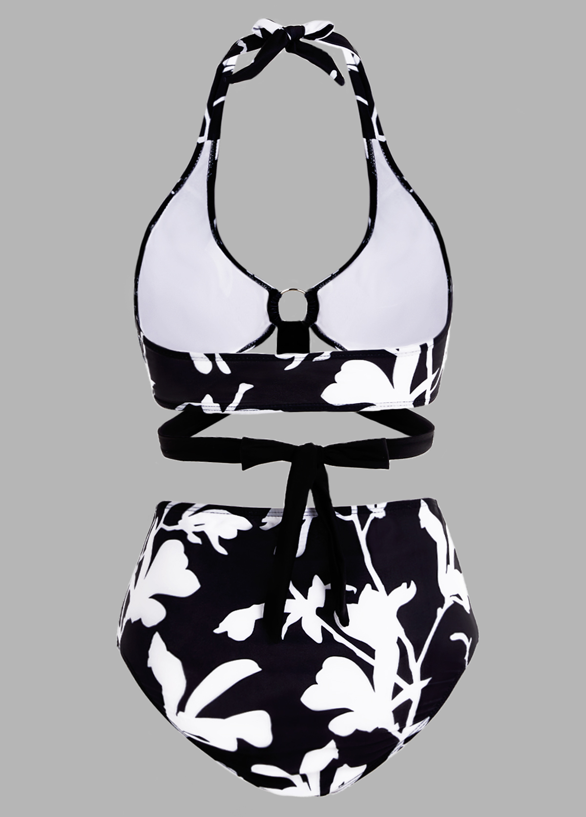 Floral Print Halter High Waisted Bikini Set