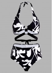 Floral Print Halter High Waisted Bikini Set | thumb picture 