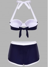 Contrast Knot Detail Halter Bikini Set | thumb picture 
