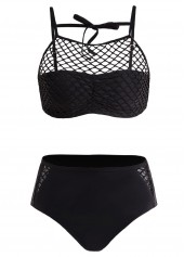 Pierced Tie Back Mid Waist Bikini Set | thumb picture 