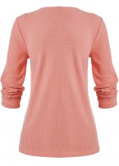 Dusty Pink Layered Long Sleeve Round Neck T Shirt | thumb picture 