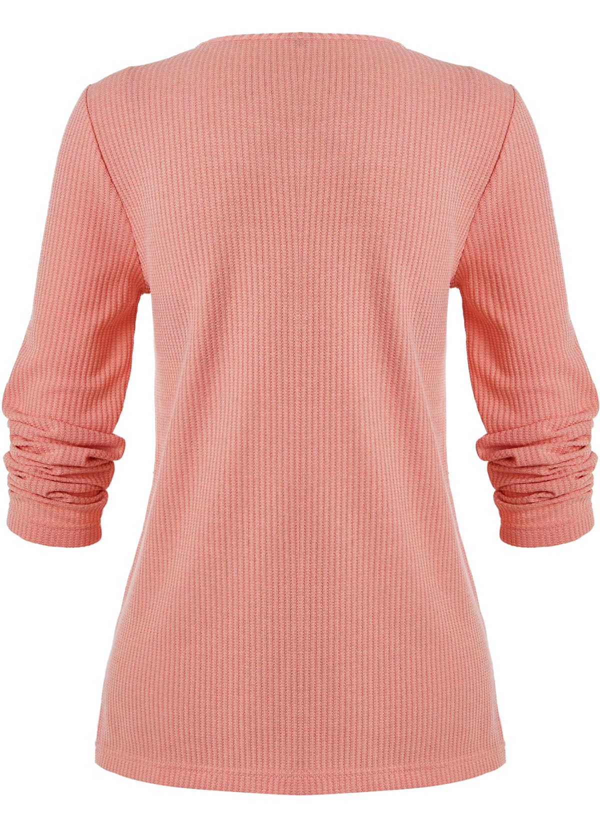 Dusty Pink Layered Long Sleeve Round Neck T Shirt
