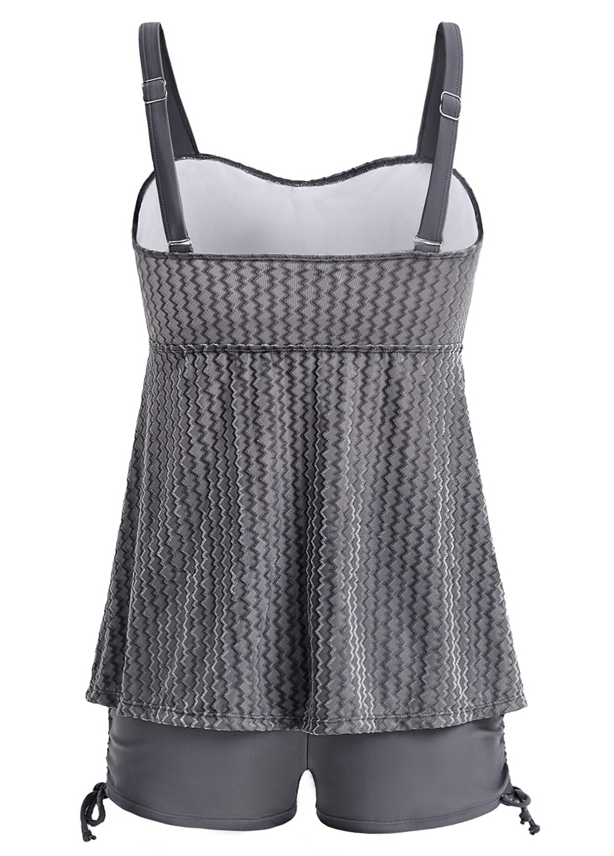 Surplice Mid Waisted Grey Tankini Set | picture 