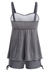 Surplice Mid Waisted Grey Tankini Set | thumb picture 