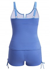 Split Drawstring Dusty Blue Tankini Set | thumb picture 