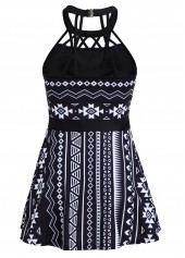 Cage Neck Mid Waisted Tribal Print Swimdress and Panty | thumb picture 