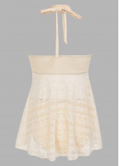 Lace Mid Waisted Beige Tankini Set | thumb picture 