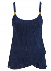 Scoop Neck Asymmetry Navy Tankini Set | thumb picture 