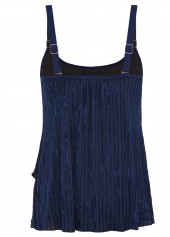Scoop Neck Asymmetry Navy Tankini Set | thumb picture 