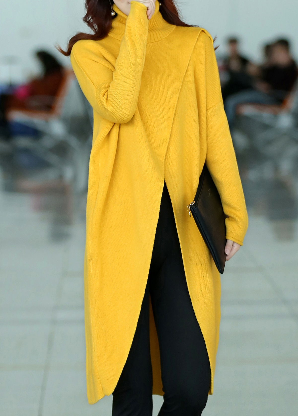 Women's Turtleneck Oversized Pullover Sweater | Long Sleeve, Ribbed Hem - View #4