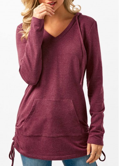 Asymmetric Hem Glove Sleeve Pocket Hoodie Asymmetric Hem Glove Sleeve Pocket Hoodie