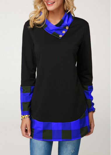 Long Sleeve Button Detail T Shirt - S