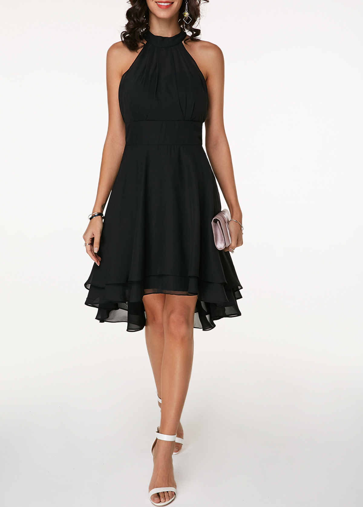 black chiffon dress