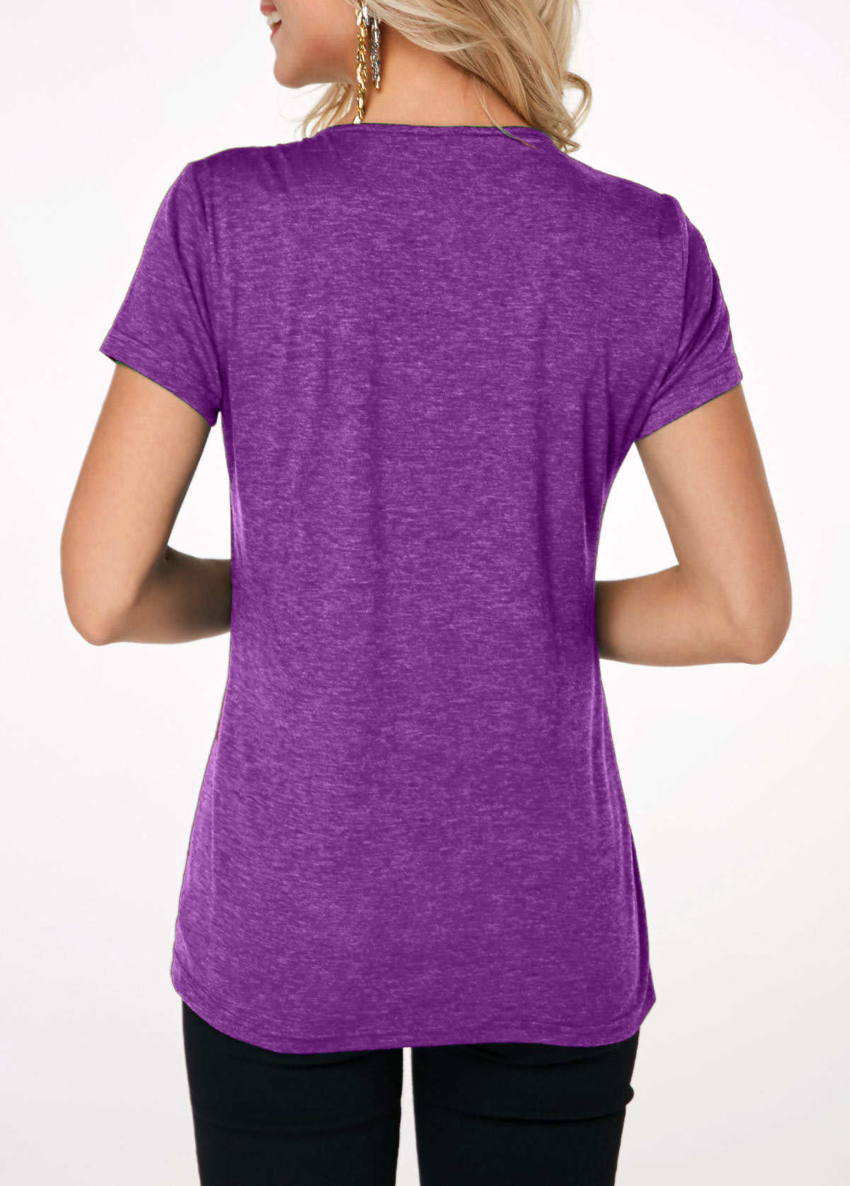 Lavender Crinkle Chest Short Sleeve T Shirt