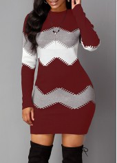 red long sleeve sweater dress