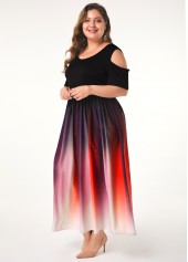 Pink Tummy Coverage Ombre Maxi Half Sleeve Dress | thumb picture 