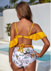 Ruffle Overlay Spaghetti Strap High Waist Bikini Set | thumb picture 