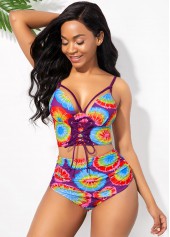 Multi Color High Waisted Printed Bikini Set | thumb picture 