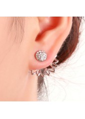 Lotus Shape Rhinestone Earrings for Lady | thumb picture 