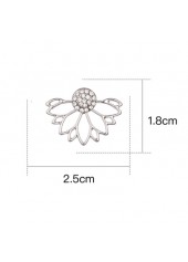 Lotus Shape Rhinestone Earrings for Lady | thumb picture 