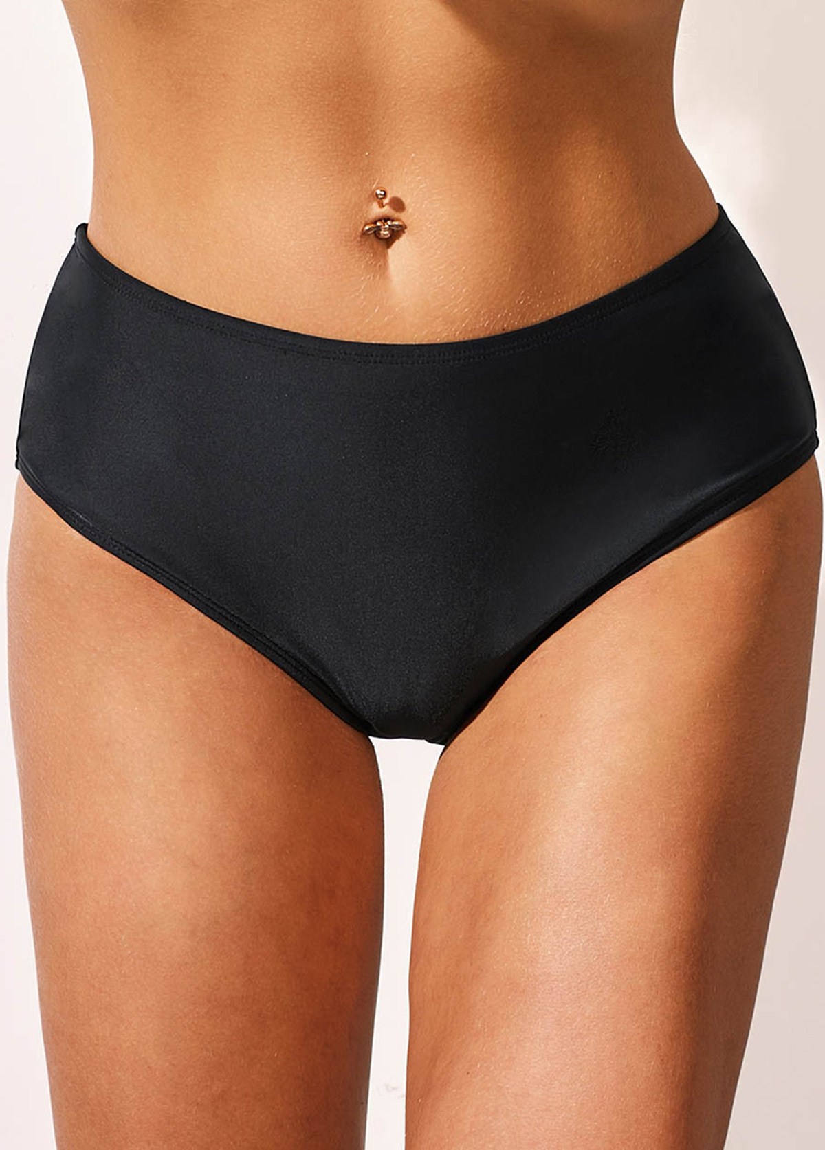 Mid waist Black Carry Buttock Swimwear Panty