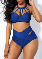 Cage Neck High Waist Clipback Bikini Set | thumb picture 