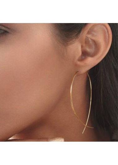 Modlily Gold Metal Fish Shape Sinple Earring Set - One Size