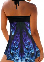 Halter Neck Bowknot Embellished Printed Swimdress and Panty | thumb picture 