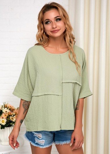Modlily Soft Light Green Short Sleeve T Shirt - XS