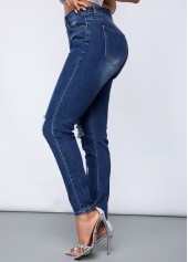 Shredded Acid Washed Slant Pocket Jeans | thumb picture 