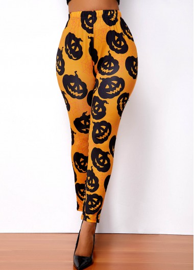 Modlily Halloween Print High Waist Super Elastic Legging - M
