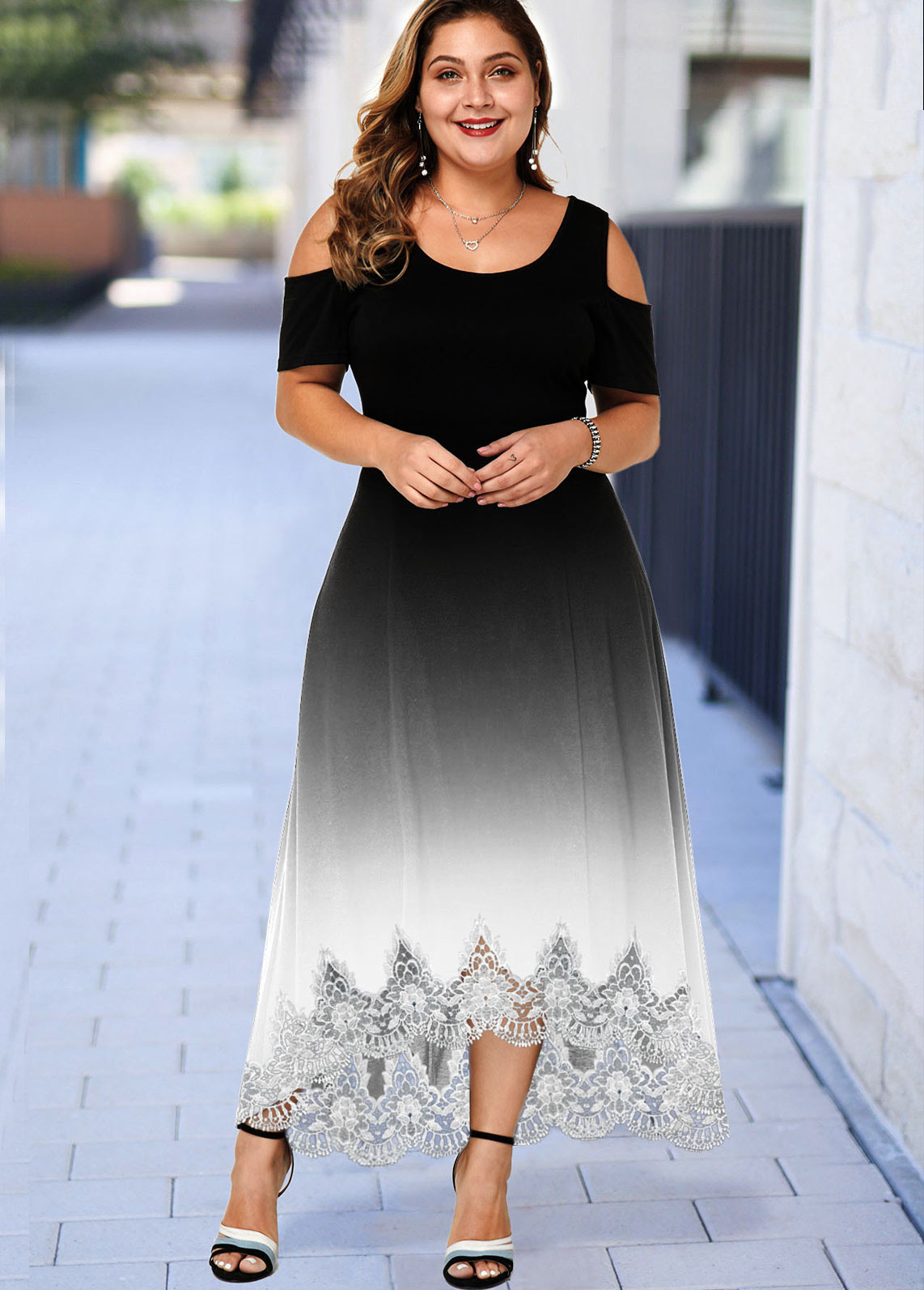 plus cold shoulder dress