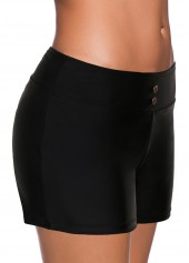 Low Waisted Black Button Swimwear Shorts | thumb picture 