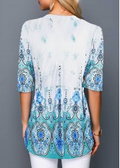 Tribal Print Split Neck Half Sleeve Blouse | thumb picture 