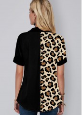 Leopard Print Button Up Chest Pocket Blouse | thumb picture 