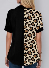 Leopard Print Button Up Chest Pocket Blouse | thumb picture 