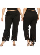 Plus Size Pierced Elastic Waist Pants | thumb picture 