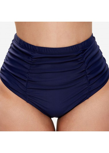 Modlily Plus Size Ruched High Waist Swimwear Panty - 1X