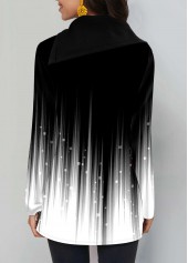 White Decorative Button Ombre Long Sleeve T Shirt | thumb picture 